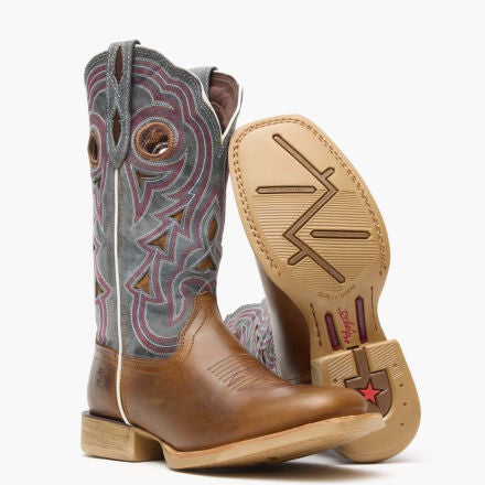 Durango® Lady Rebel Pro Women's Golden Brown & Periwinkle Western Boot