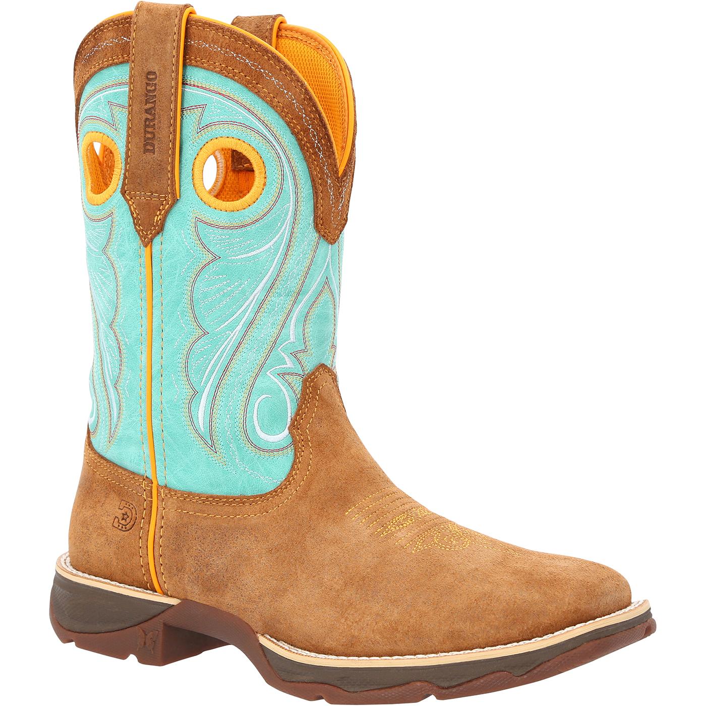 Lady Rebel by Durango® Women's Dusty Brown & Sky Blue Western Boot - main
