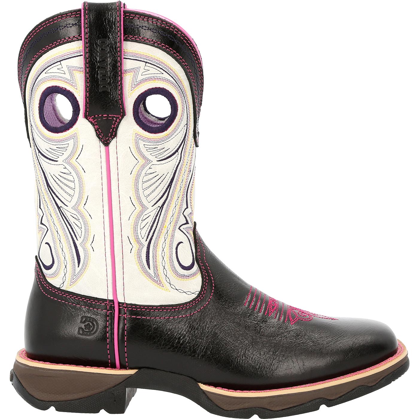 Lady Rebel by Durango® Women's Raven Black & White Western Boot - profile