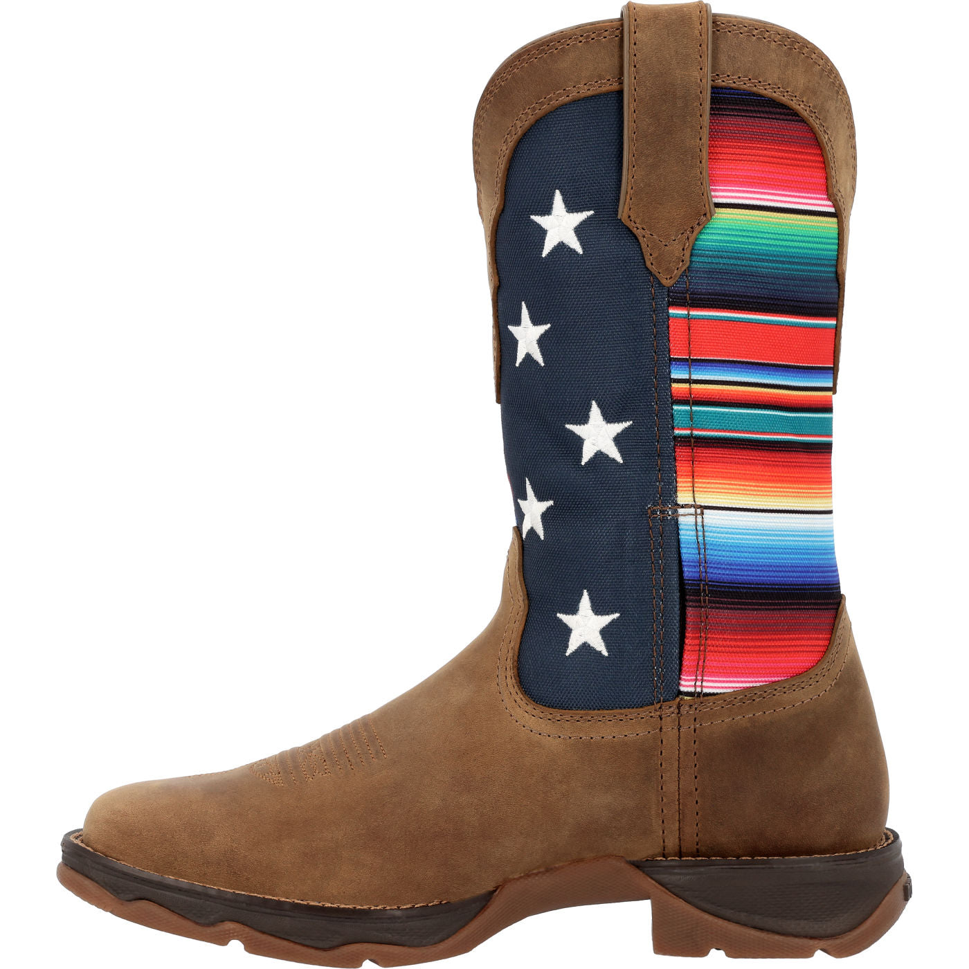 Lady Rebel by Durango® Women's Dusty Brown Serape Flag Western Boot - profile