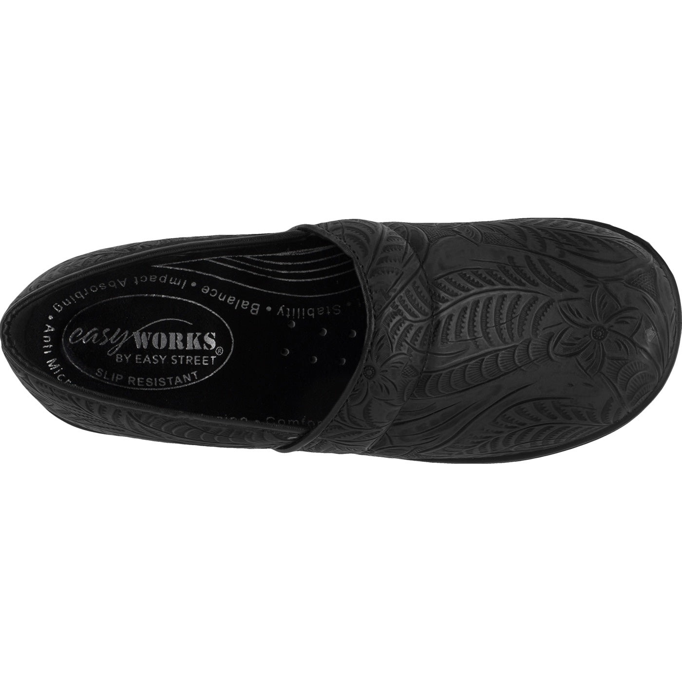 Easy WORKS by Easy Street Lyndee Women's Slip-Resistant Slip-On Work Shoe - birdseye