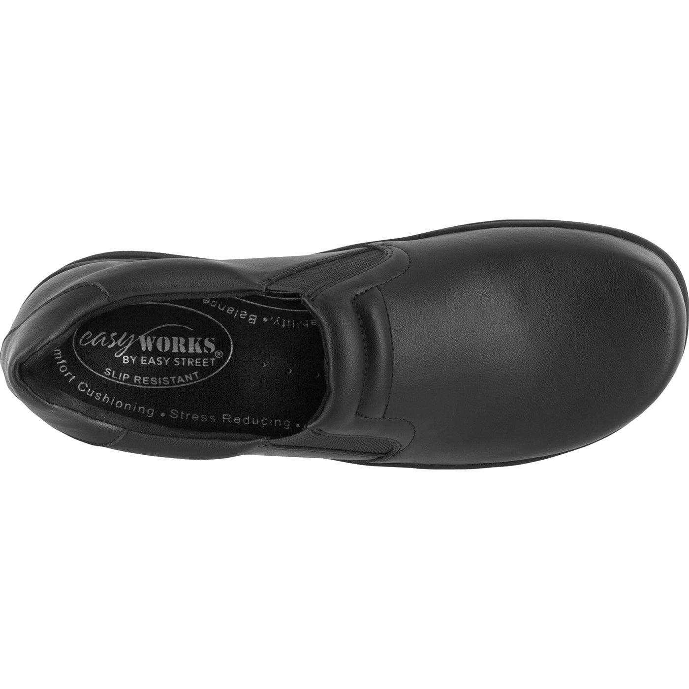 Easy WORKS by Easy Street Bind Women's Slip-Resistant Leather Slip-on Work Shoe - birdseye