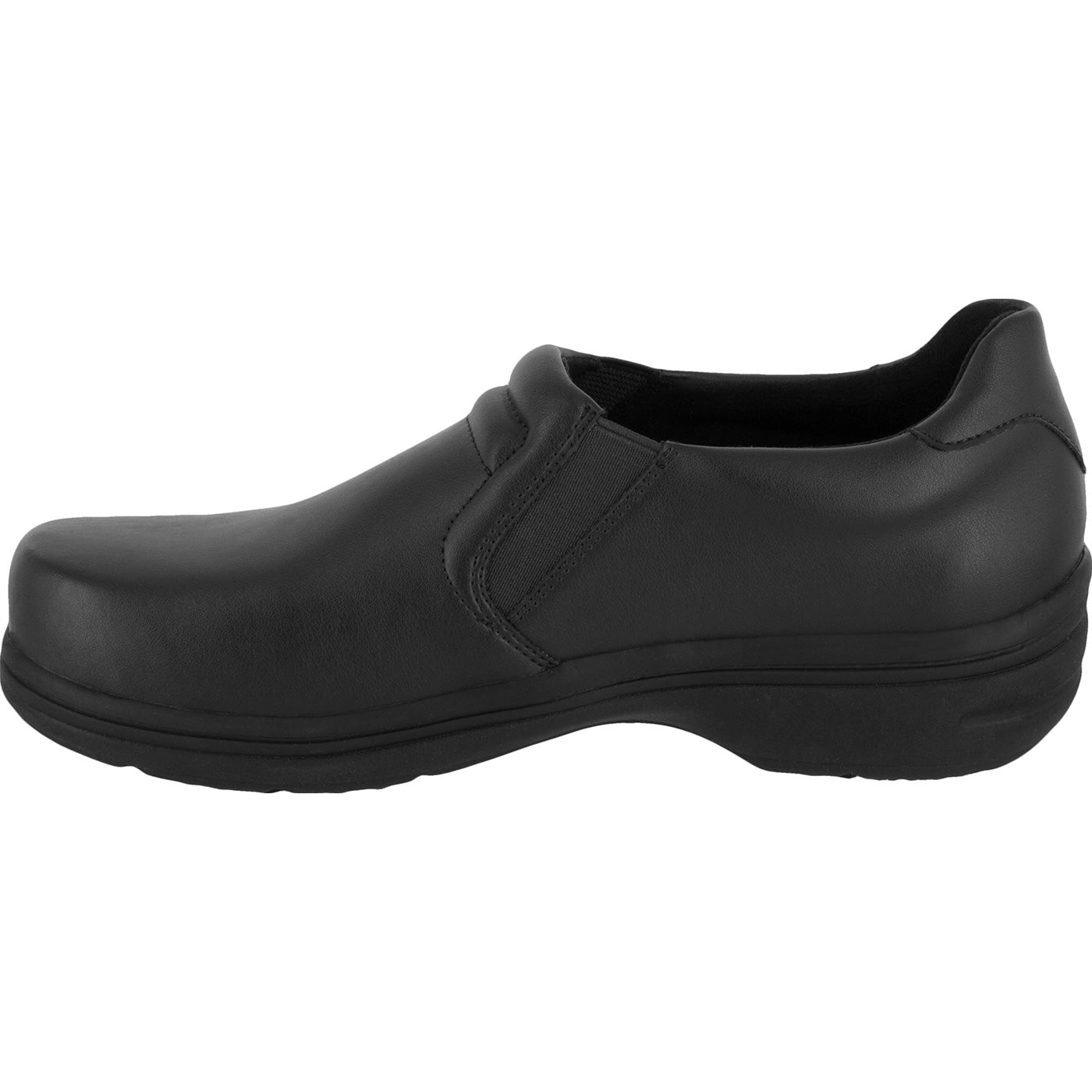 Easy WORKS by Easy Street Bind Women's Slip-Resistant Leather Slip-on Work Shoe - profile
