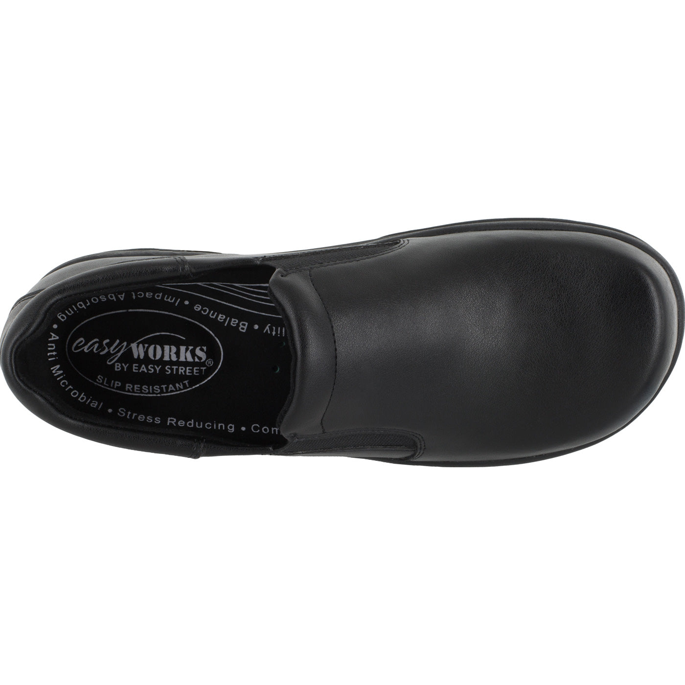 Easy WORKS by Easy Street Appreciate Women's Slip-Resistant Leather Slip-on Work Shoe - birdseye