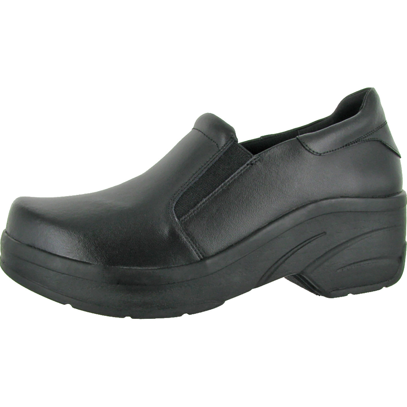 Easy WORKS by Easy Street Appreciate Women's Slip-Resistant Leather Slip-on Work Shoe - profile