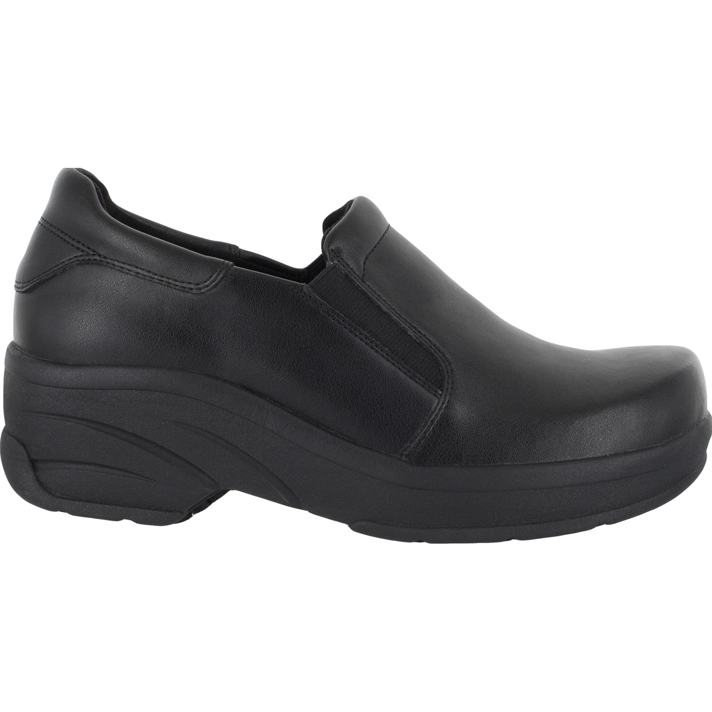 Easy WORKS by Easy Street Appreciate Women's Slip-Resistant Leather Slip-on Work Shoe - profile