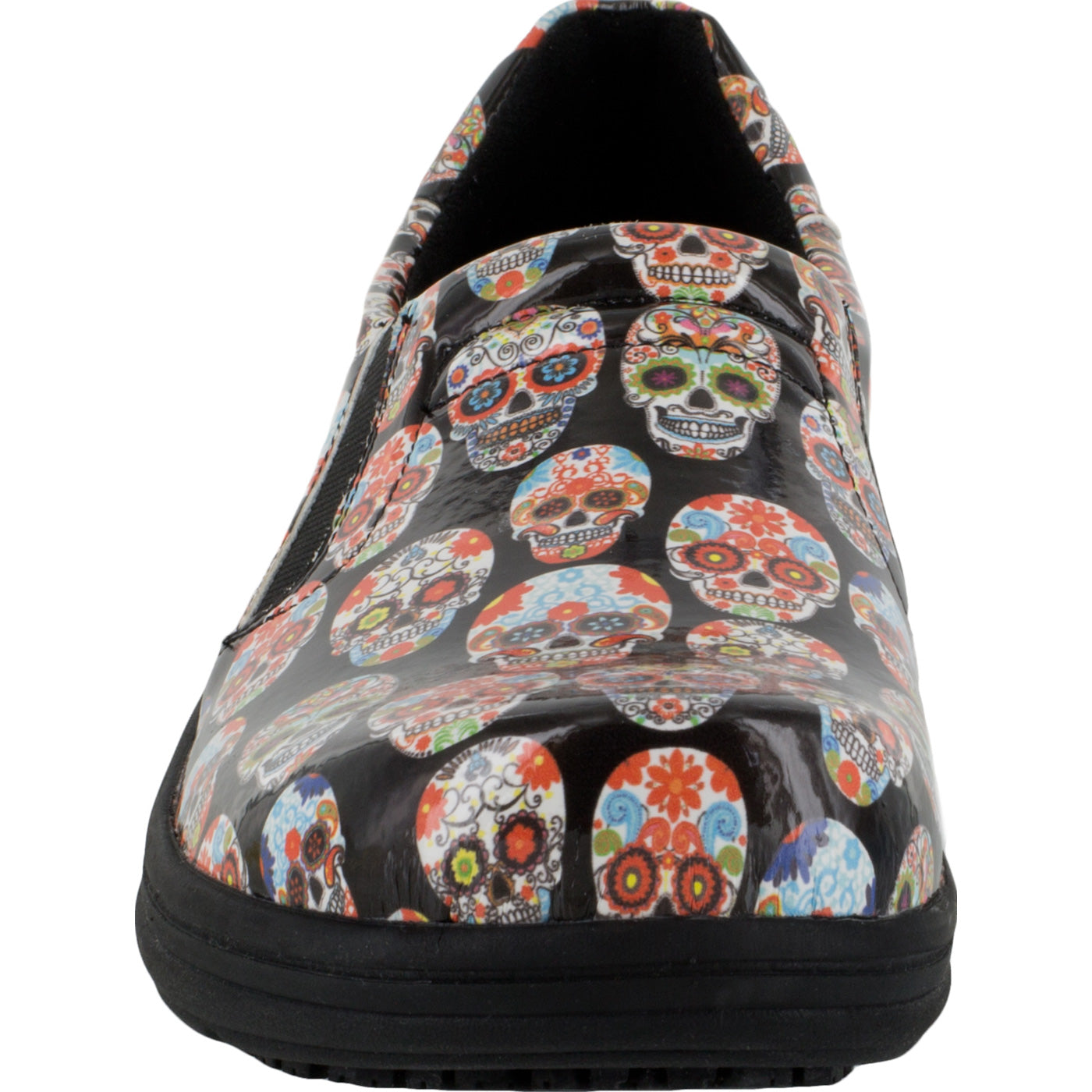 Easy WORKS by Easy Street Bind Women's Slip-Resistant Patent Leather Slip-on Work Shoe - front