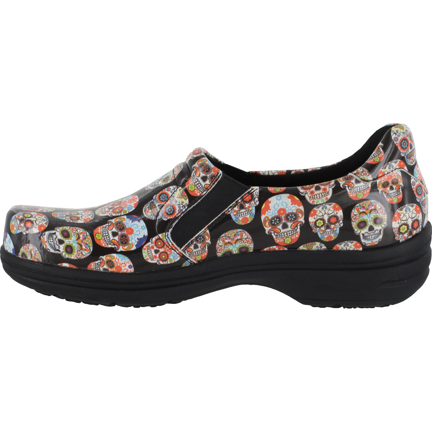 Easy WORKS by Easy Street Bind Women's Slip-Resistant Patent Leather Slip-on Work Shoe - profile