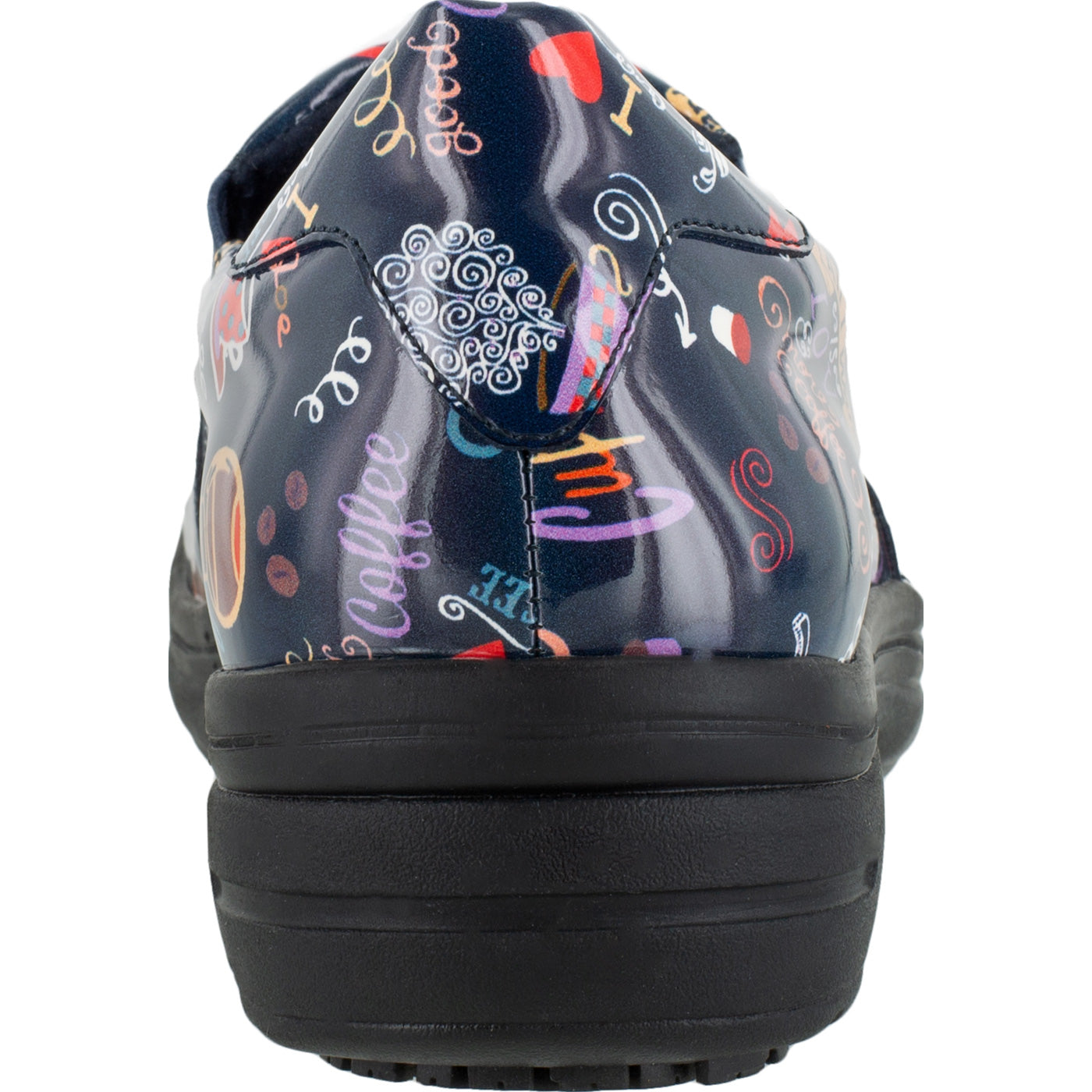 Easy WORKS by Easy Street Bind Women's Hot Coffee Patent Leather Slip-Resistant Clog - back