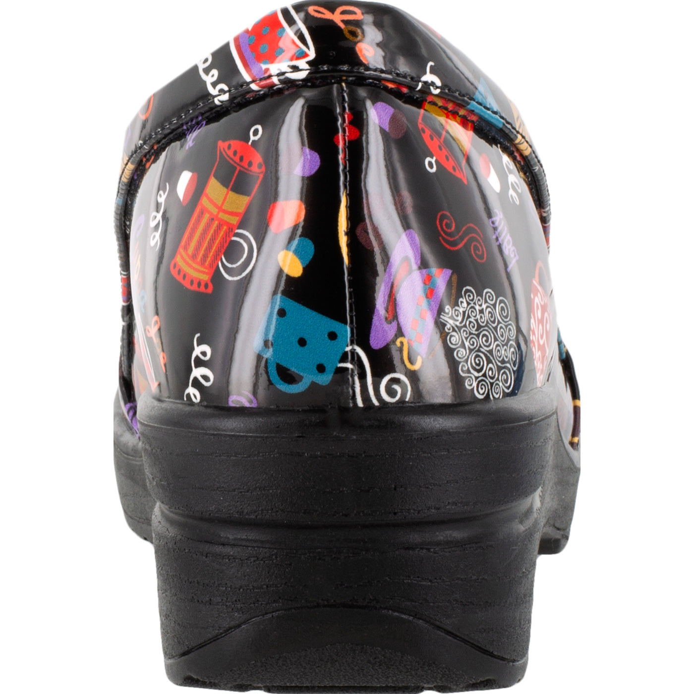 Easy WORKS by Easy Street Leeza Hot Coffee Women's Slip-Resistant Patent Slip-On Shoe - back