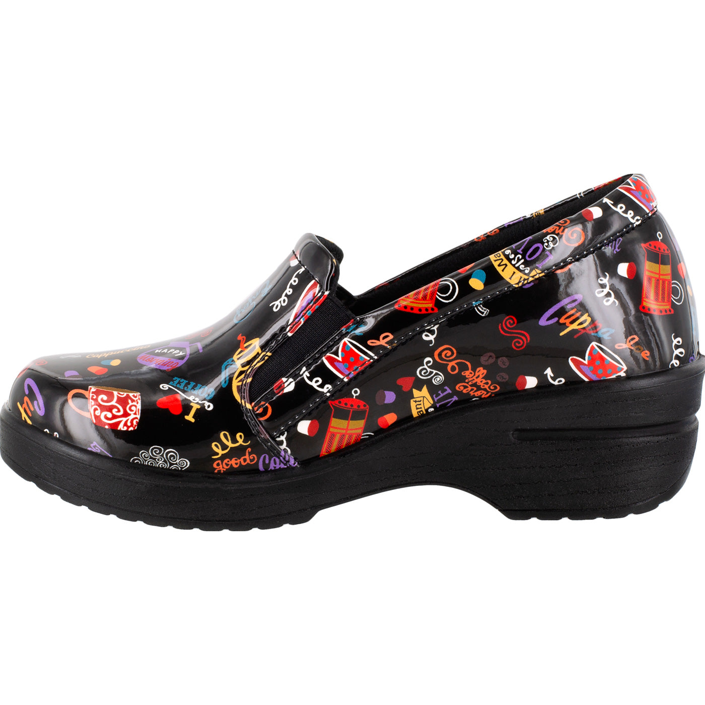 Easy WORKS by Easy Street Leeza Hot Coffee Women's Slip-Resistant Patent Slip-On Shoe - profile