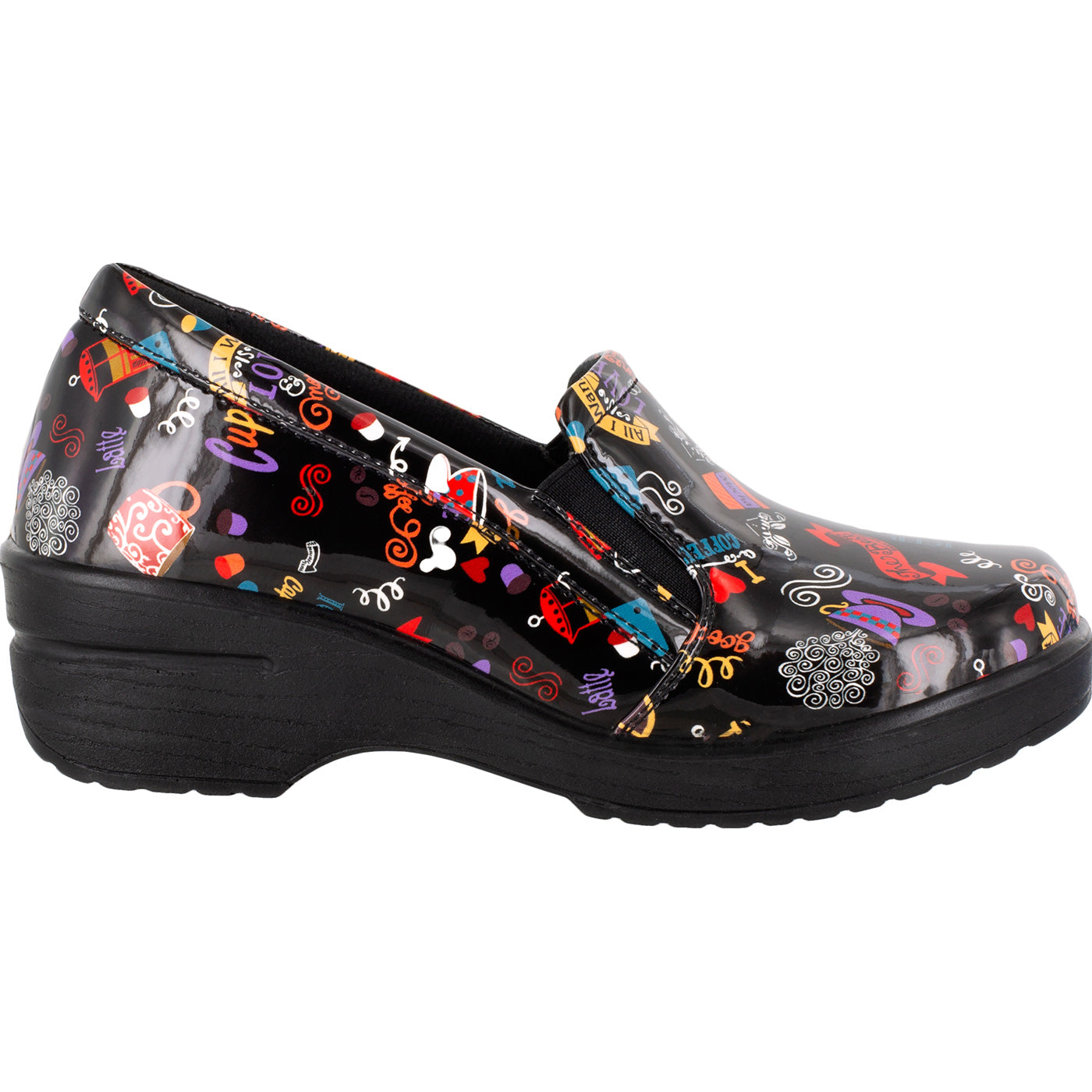 Easy WORKS by Easy Street Leeza Hot Coffee Women's Slip-Resistant Patent Slip-On Shoe - profile