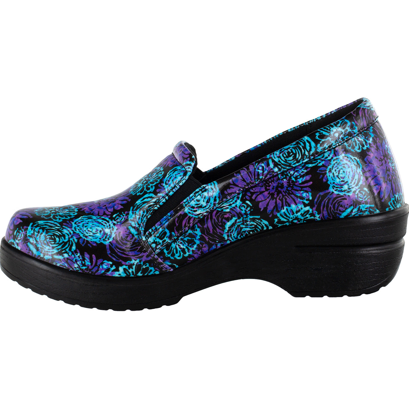 Easy WORKS by Easy Street Leeza Batik Women's Slip-Resistant Patent Slip-On Shoe - profile