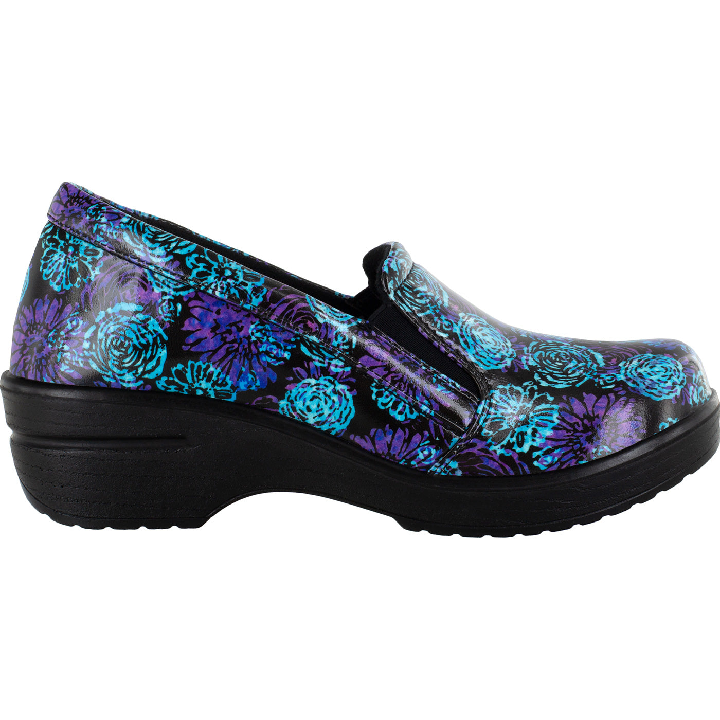 Easy WORKS by Easy Street Leeza Batik Women's Slip-Resistant Patent Slip-On Shoe - profile
