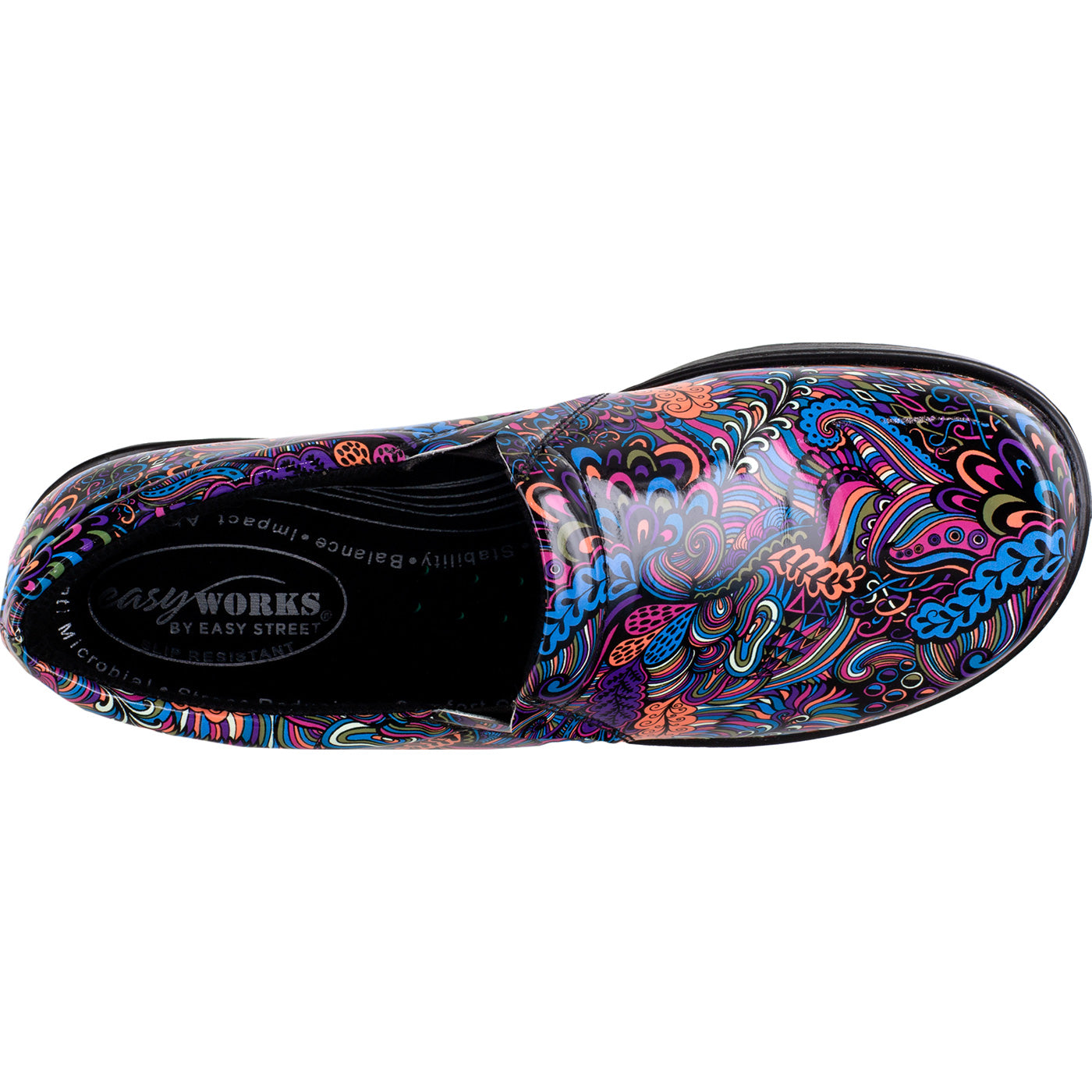 Easy WORKS by Easy Street Tiffany Women's Slip-Resistant Slip-On Work Shoe - birdseye