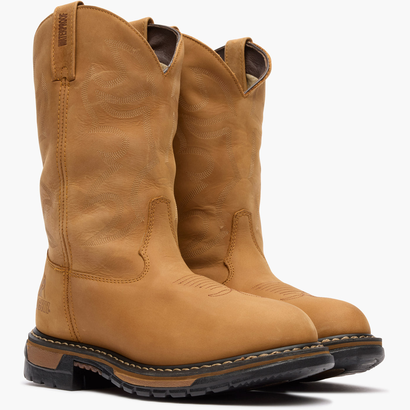 Rocky Original Ride Branson Roper Waterproof Western Boots - doublequarter