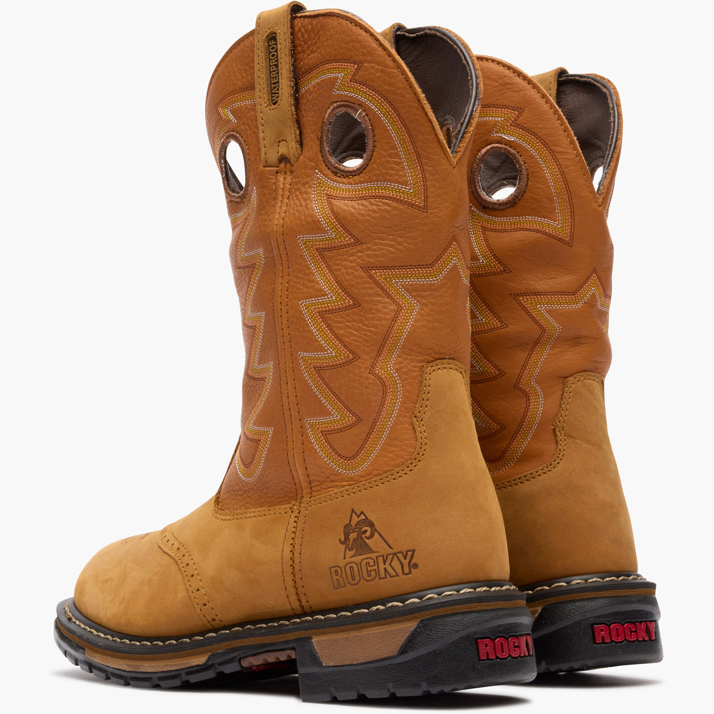 Rocky Original Ride Branson Saddle Roper Waterproof Western Boot - doubleheel