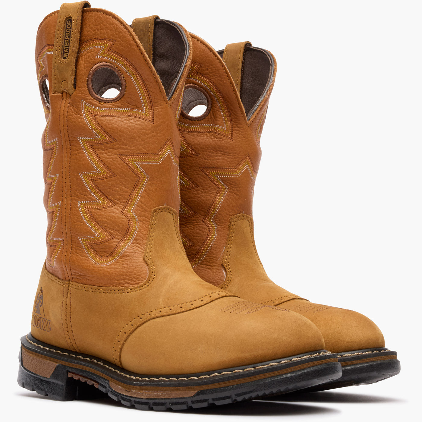 Rocky Original Ride Branson Saddle Roper Waterproof Western Boot - doublequarter