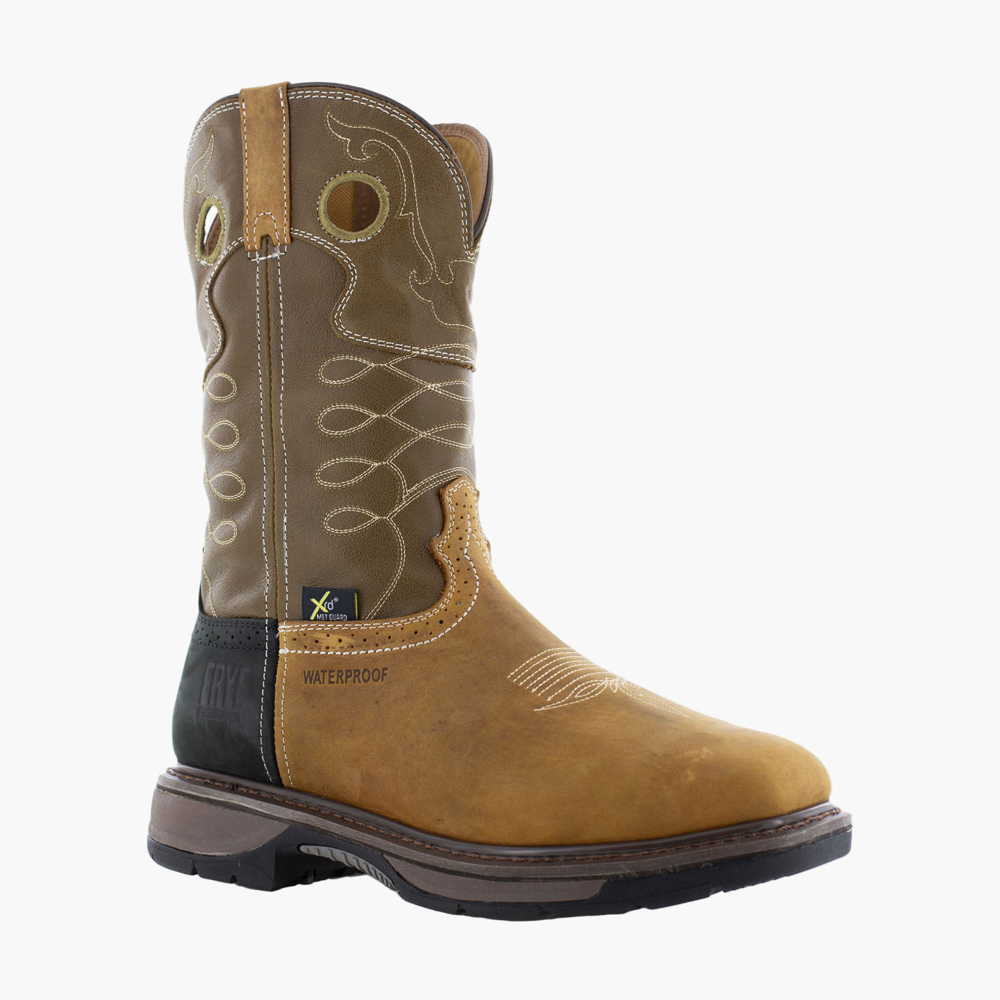 Frye Supply Safety-Crafted Men's 10-inch Internal Metatarsal Steel Toe Waterproof Western Work Boot