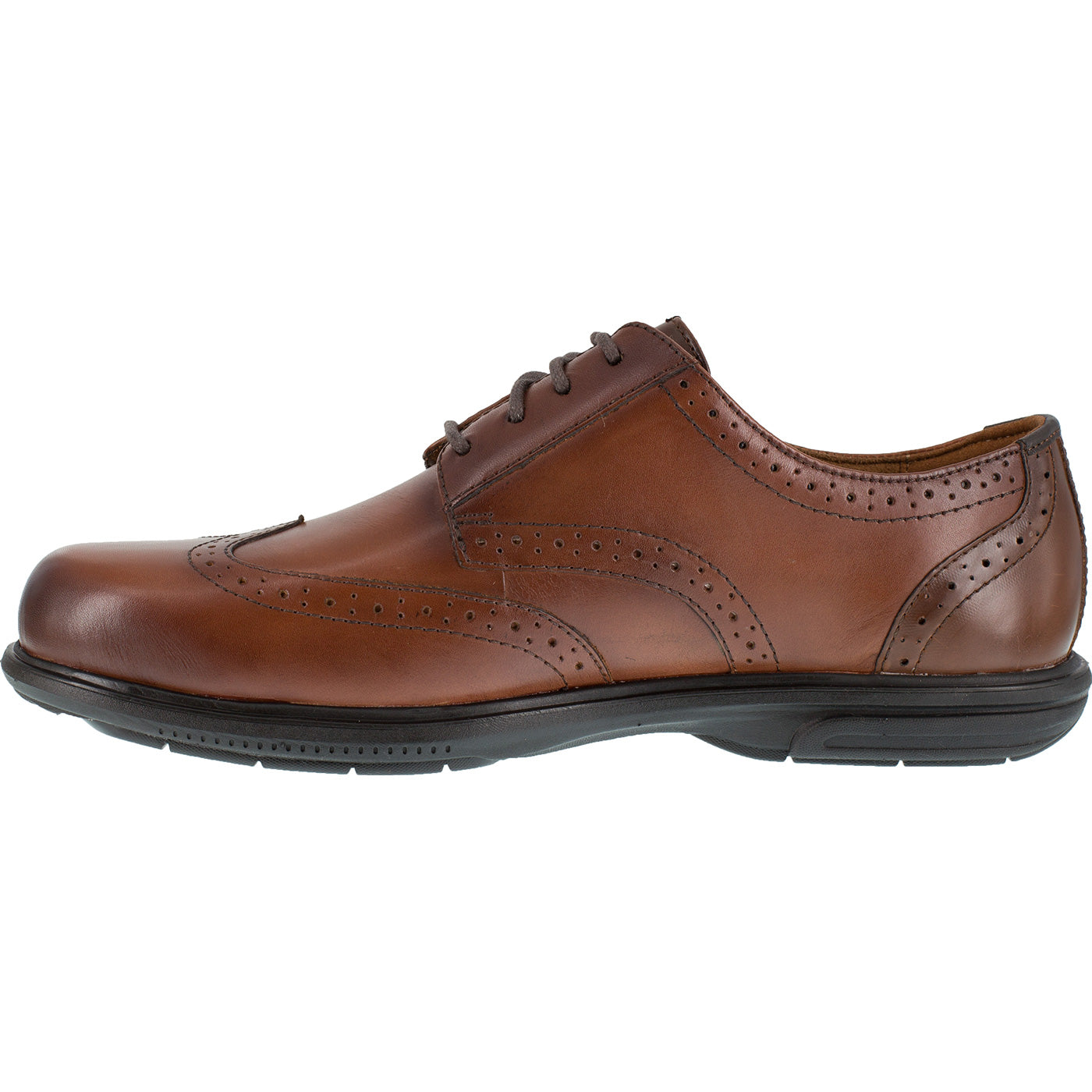 Florsheim Work Loedin Men's Steel Toe Static-Dissipative Brown Leather Dress Oxford - profile