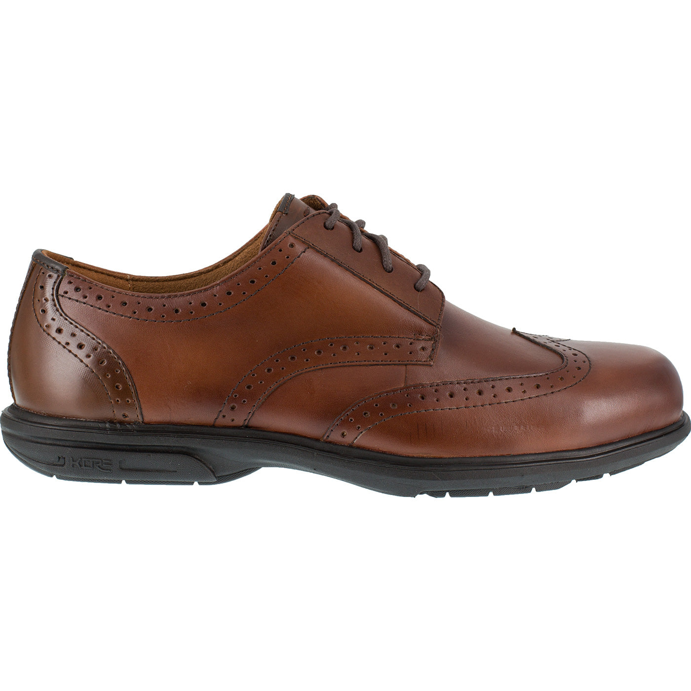 Florsheim Work Loedin Men's Steel Toe Static-Dissipative Brown Leather Dress Oxford - profile