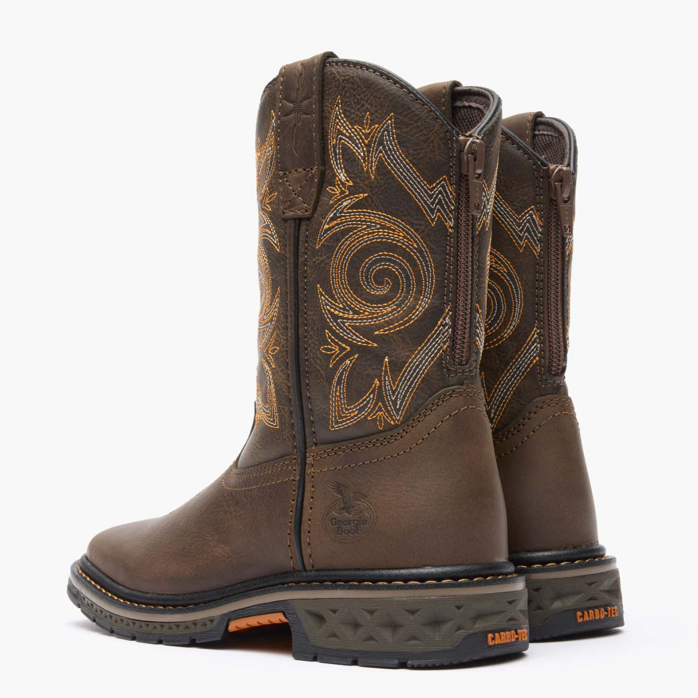 Georgia Boot Carbo-Tec LT Little Kids Brown Pull on Boot - back