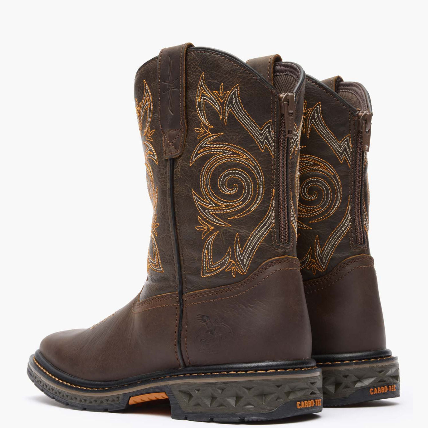 Georgia Boot Carbo-Tec LT Big Kids Brown Pull-On Boot - back