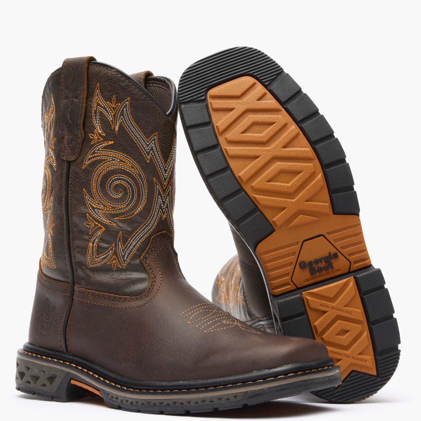 Georgia Boot Carbo-Tec LT Big Kids Brown Pull-On Boot - outsole