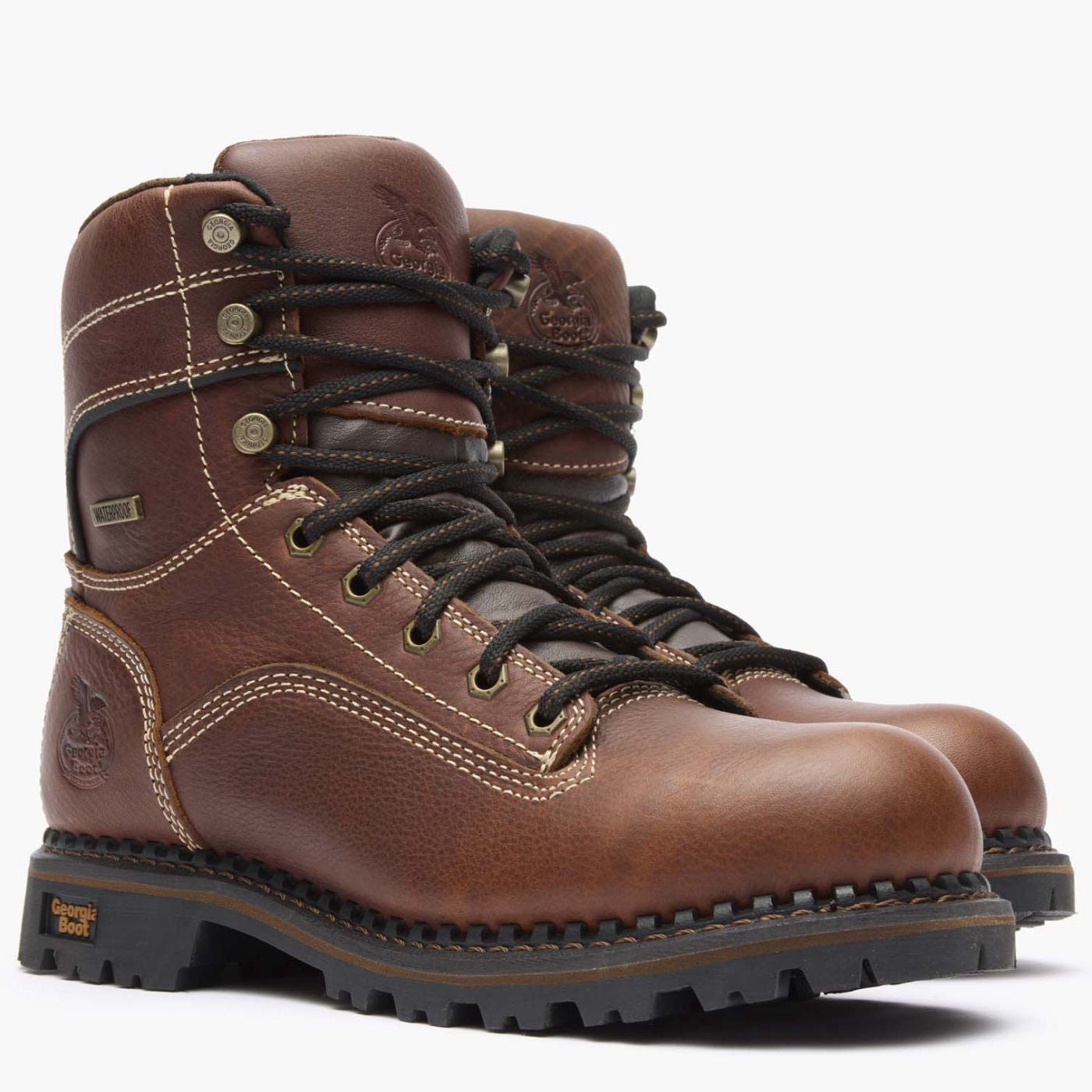 Georgia Boot AMP LT Logger Women's Alloy Toe Waterproof Low Heel Logger Boot - 12