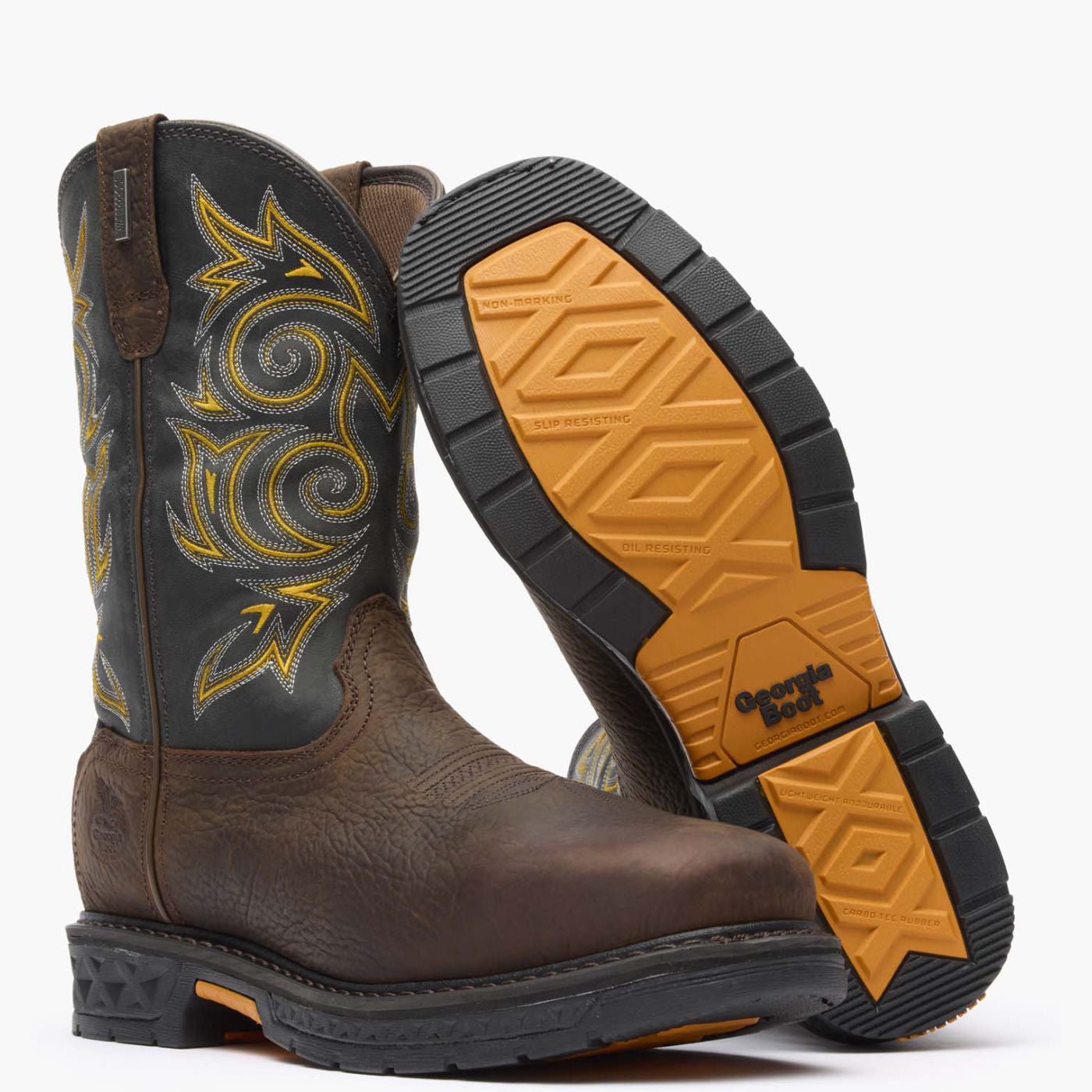 Georgia Boot Carbo-Tec LT Steel Toe Waterproof Pull-On Work Boot - outsole