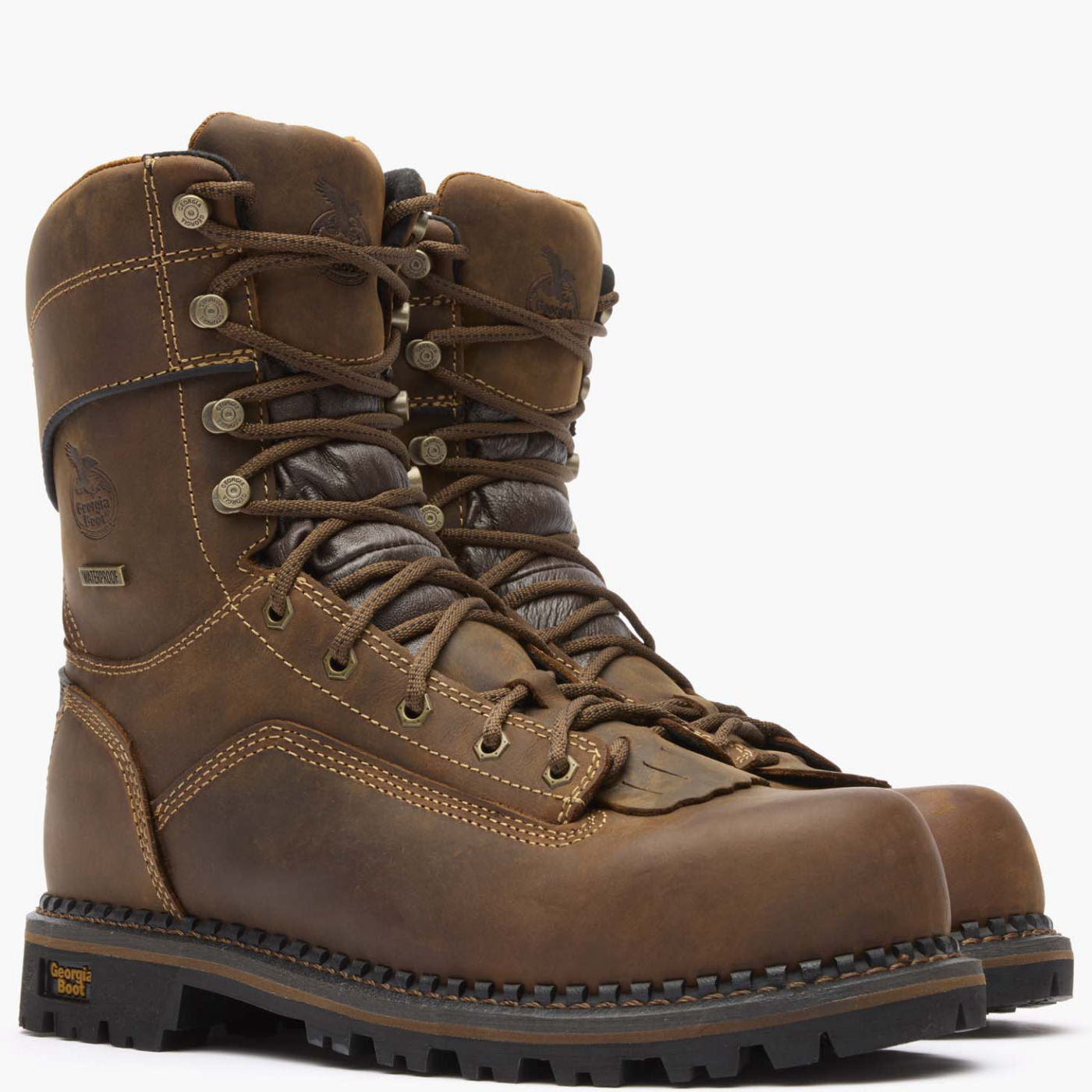 Georgia Boot AMP LT Low Heel Logger Composite Toe Waterproof Work Boot - 12