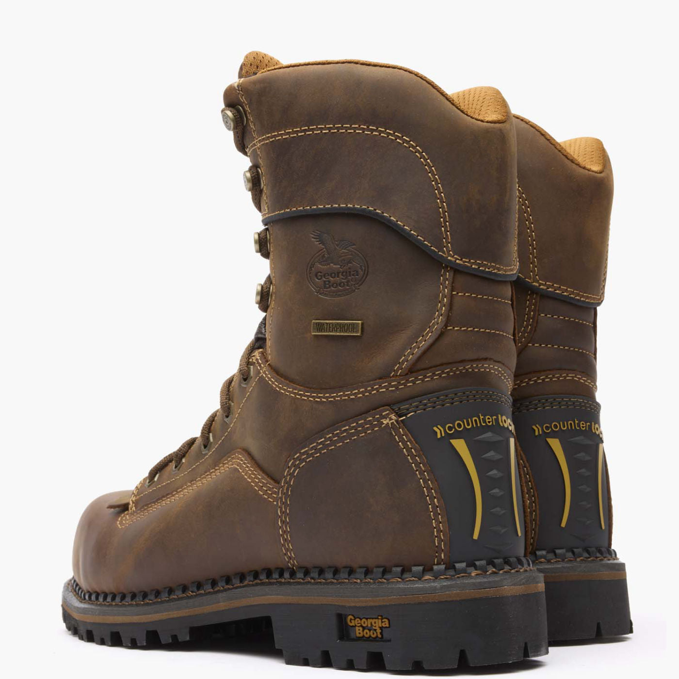 Georgia Boot AMP LT Low Heel Logger Composite Toe Waterproof Work Boot - back