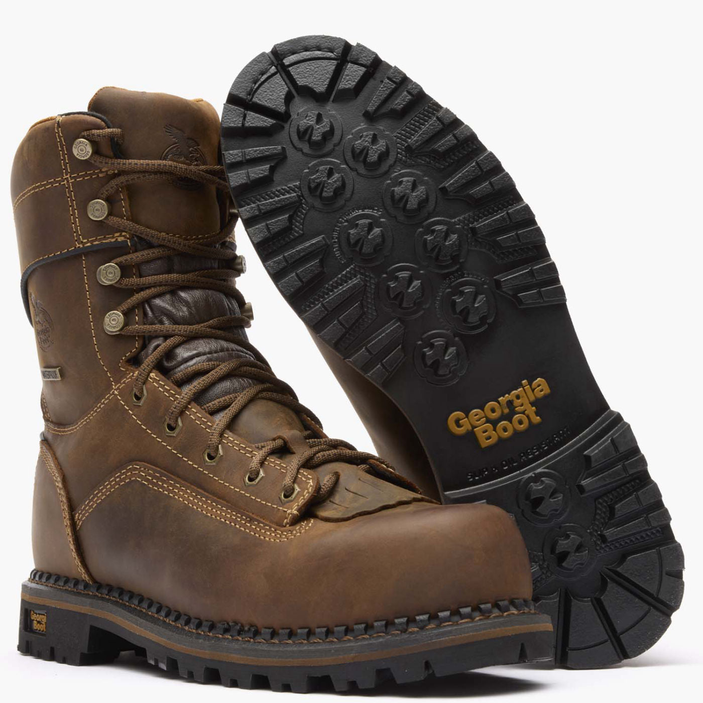 Georgia Boot AMP LT Low Heel Logger Composite Toe Waterproof Work Boot - outsole