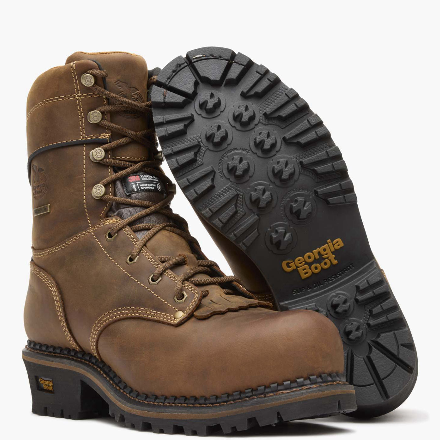 Georgia Boot AMP LT Logger Composite Toe Insulated Waterproof Work Boot - outsole