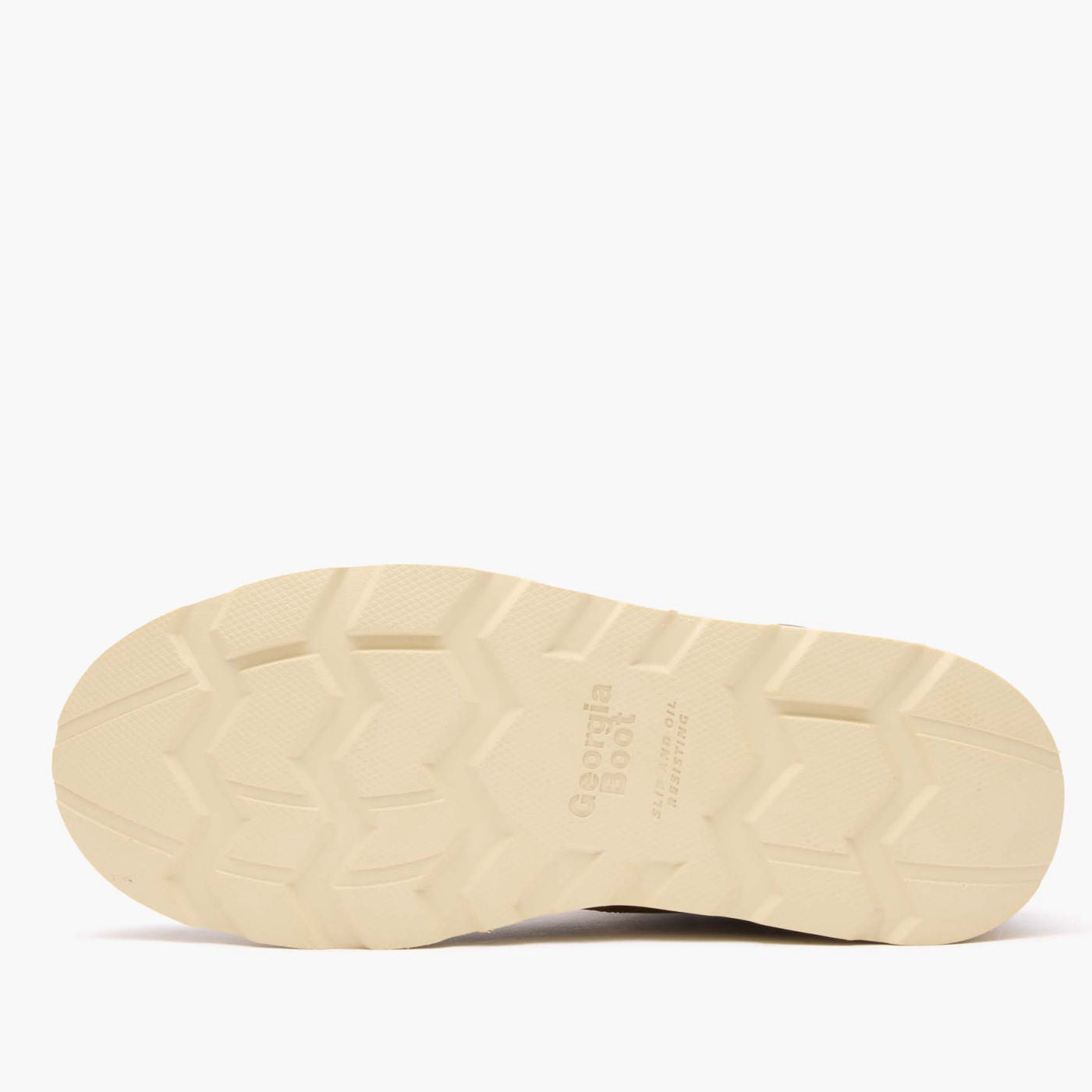 Beige shoe sole with brand name on a white background