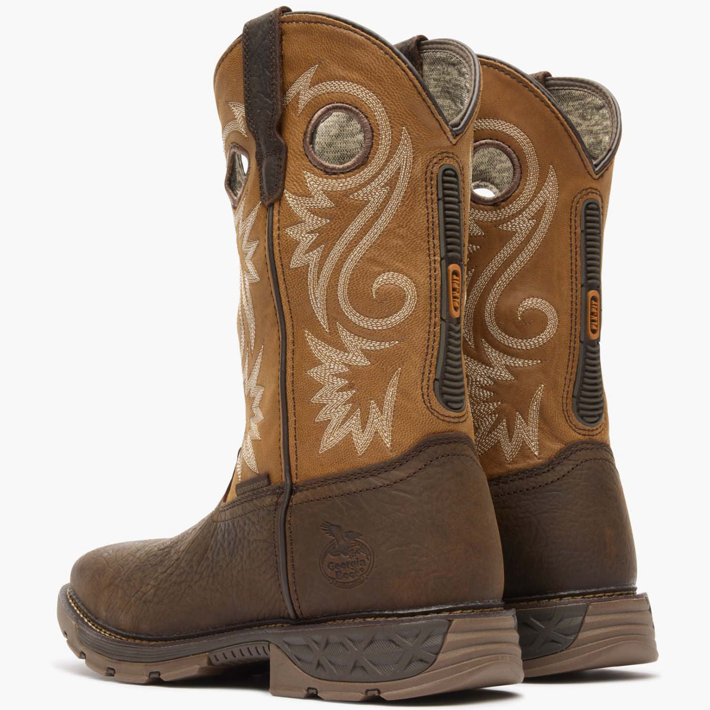 ""Georgia Boot Carbo-Tec FLX 11"" Waterproof Pull On Work Boot" - back"