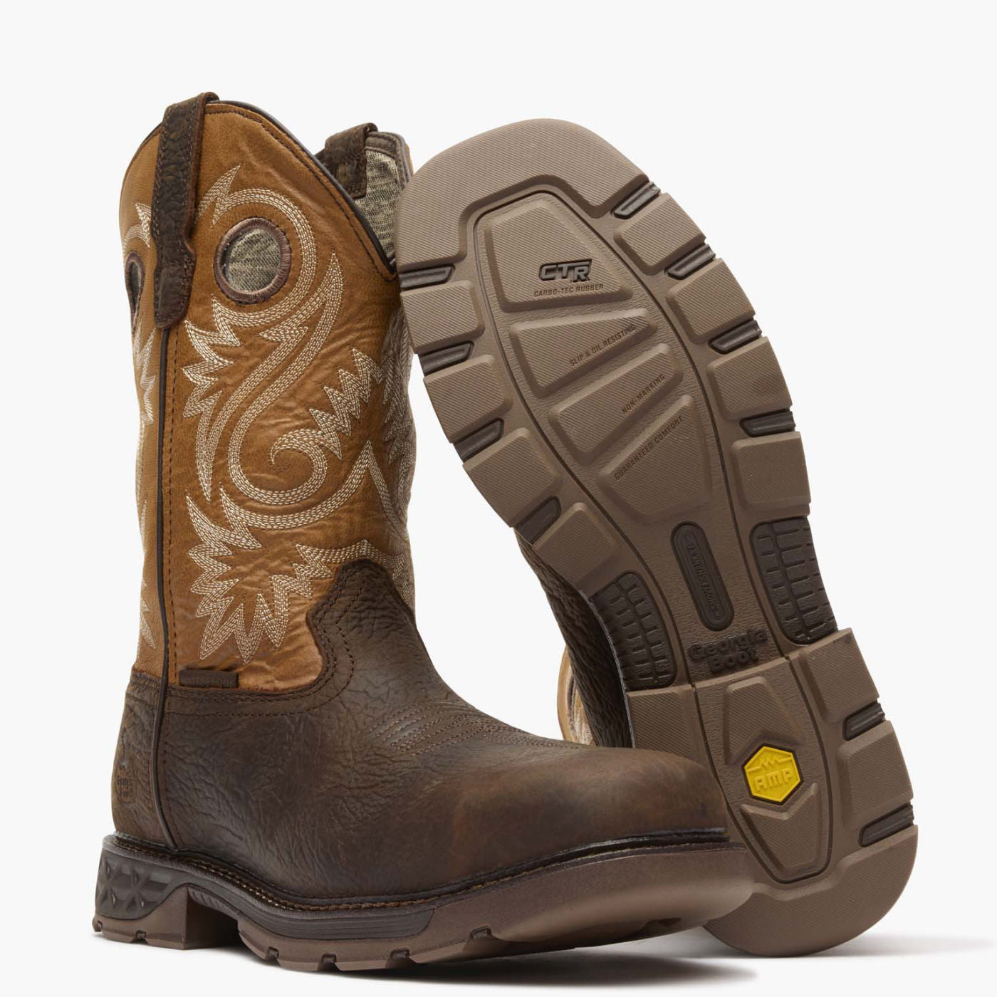 ""Georgia Boot Carbo-Tec FLX 11"" Waterproof Alloy Toe Pull On Work Boot" - outsole"