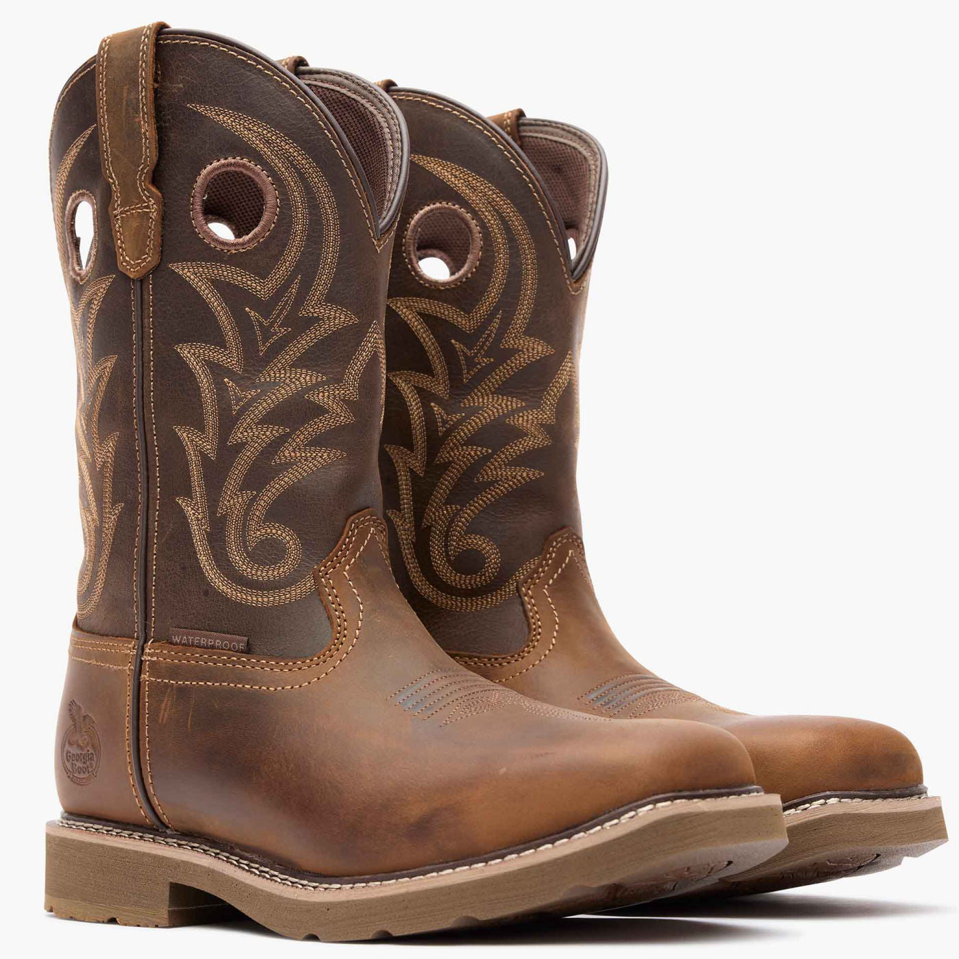 ""Georgia Boot Core 37 Western 11"" Steel Toe Waterproof Pull-On Work Boot" - 11"