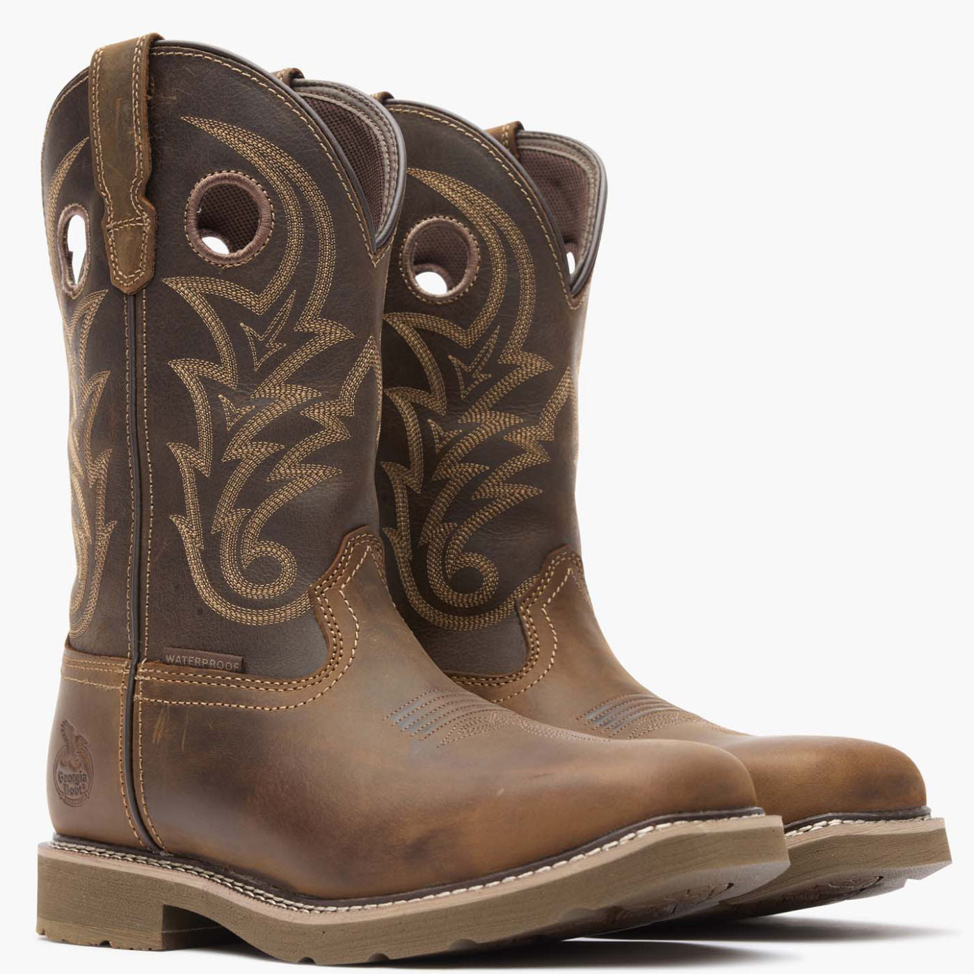 ""Georgia Boot Core 37 Western 11"" Steel Toe Waterproof Pull-On Work Boot" - 12"