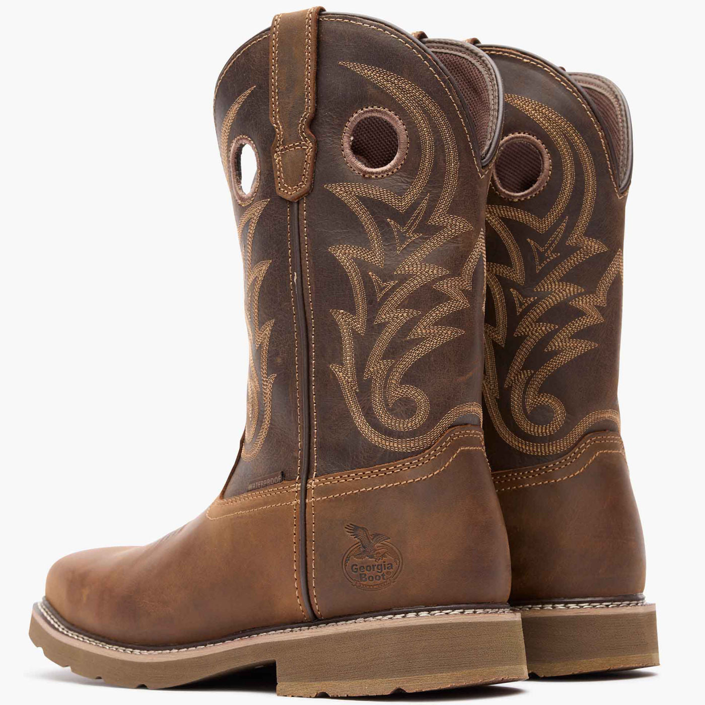 ""Georgia Boot Core 37 Western 11"" Steel Toe Waterproof Pull-On Work Boot" - back"