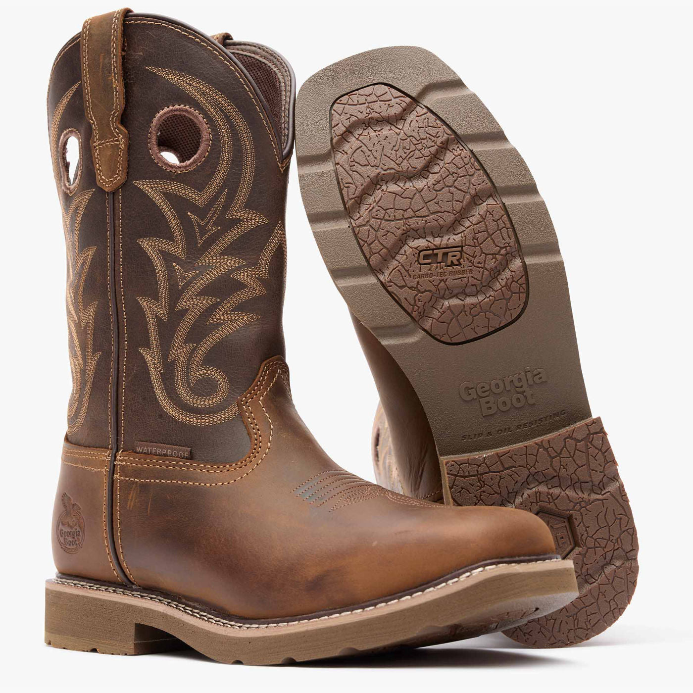 ""Georgia Boot Core 37 Western 11"" Steel Toe Waterproof Pull-On Work Boot" - outsole"