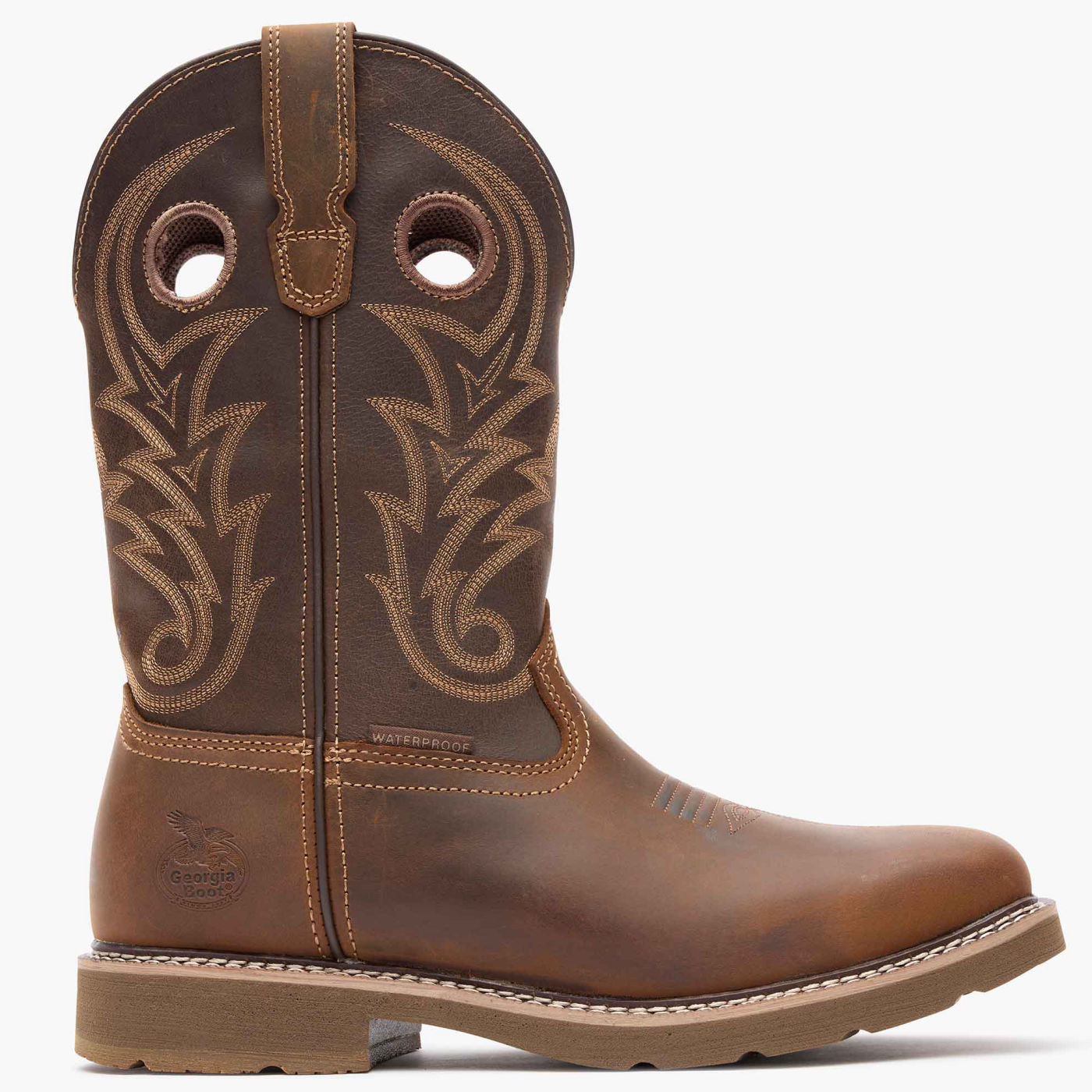 ""Georgia Boot Core 37 Western 11"" Steel Toe Waterproof Pull-On Work Boot" - profile"