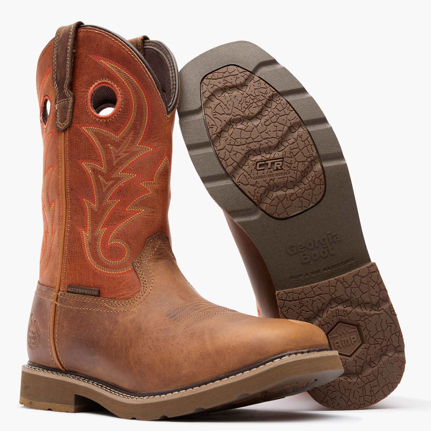 ""Georgia Boot Core 37 Western 11"" Waterproof Pull-On Work Boot" - outsole"