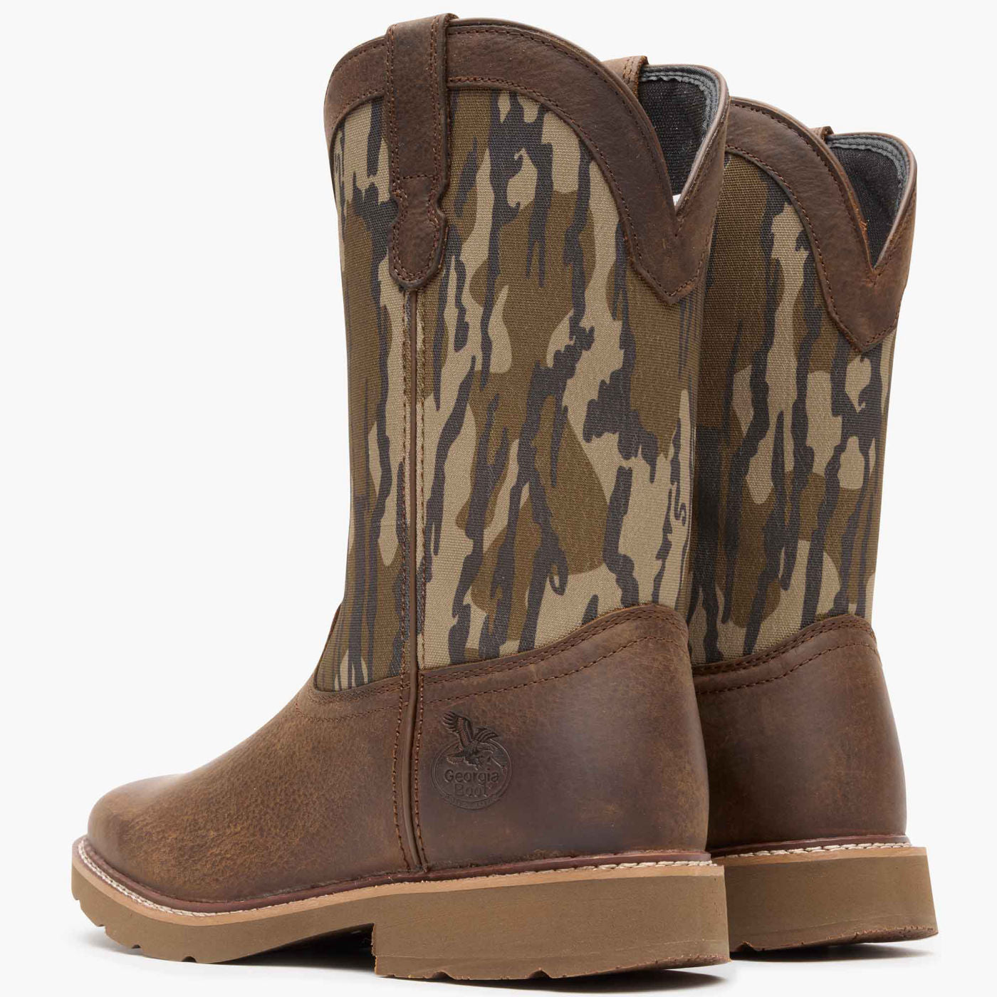 ""Georgia Boot Core 37 Western 11"" Mossy Oak Pull On" - back"