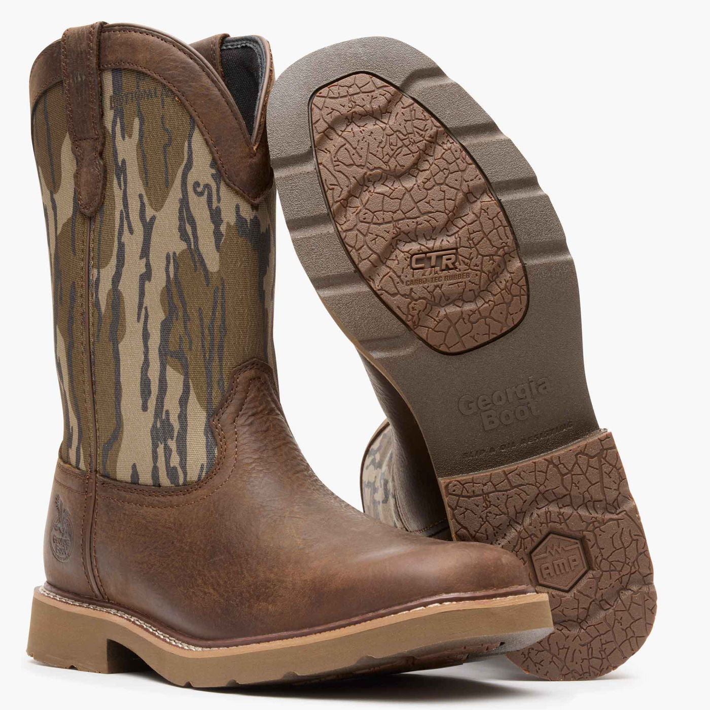 ""Georgia Boot Core 37 Western 11"" Mossy Oak Pull On" - outsole"