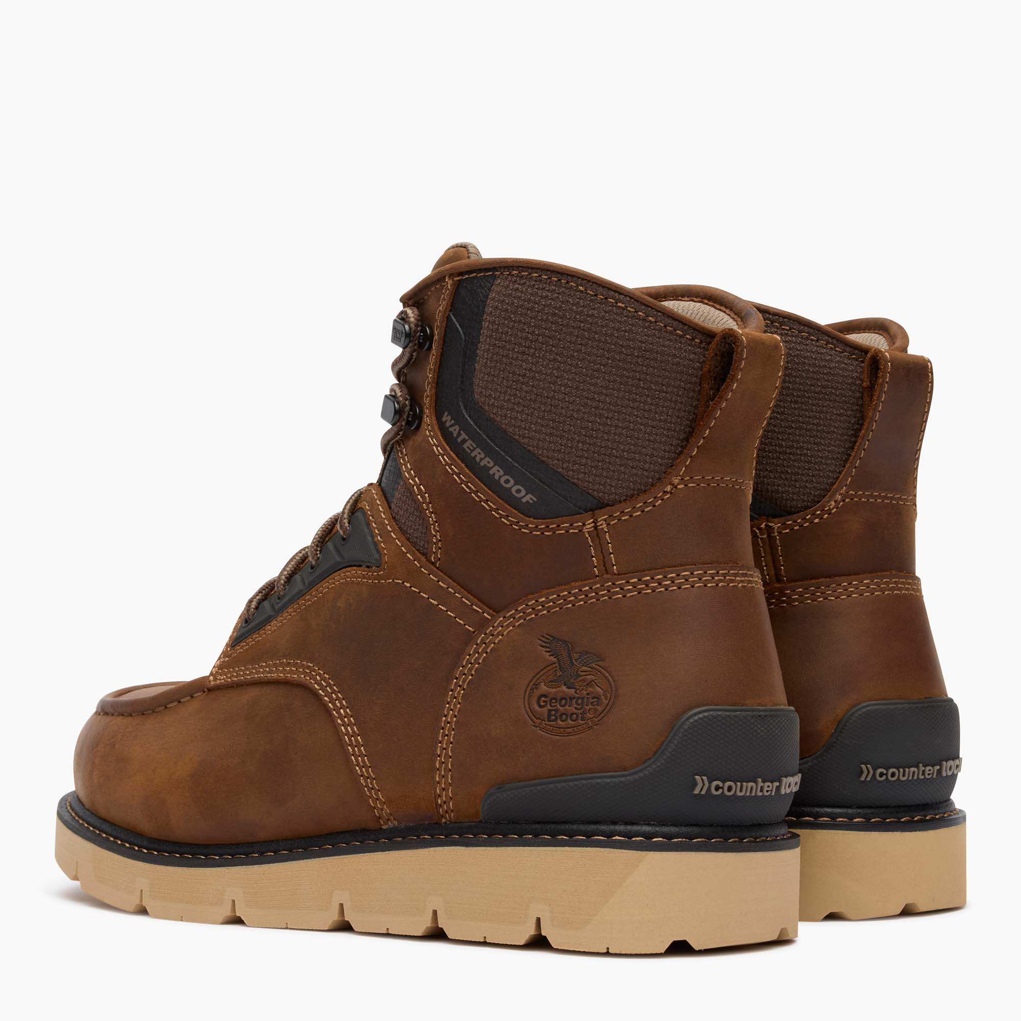 Georgia Boot Men's 6" Carbon Flex Wedge Waterproof Moc-Toe Work Boot