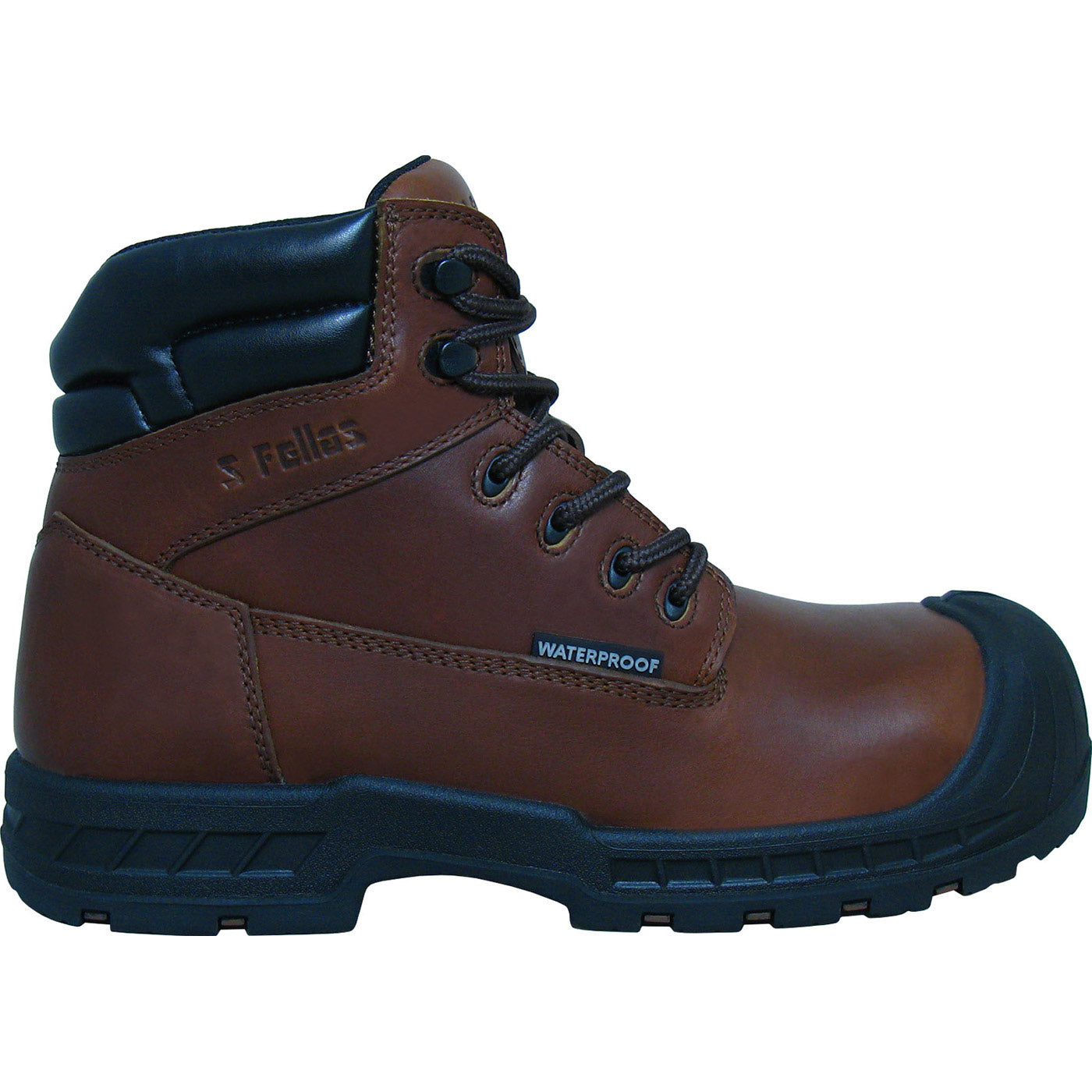 S Fellas by Genuine Grip Vulcan Men's 6 inch Composite Toe Puncture Resistant Waterproof Brown Leather Work Hiker - profile