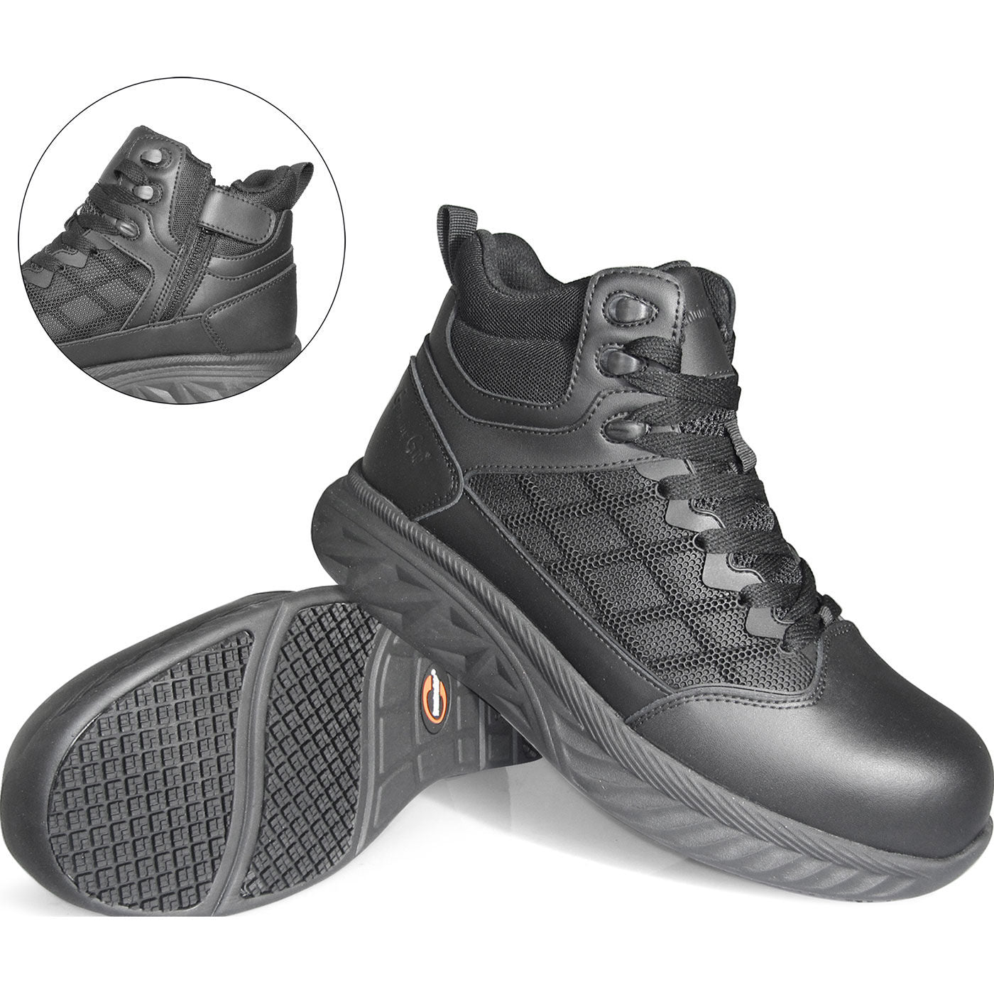 Genuine Grip Shielder Men's 6-inch Carbon Nano Toe Slip-Resisting Zipper Work Boot - front