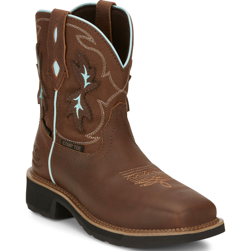 Justin Work Gypsy Chisel Women's 8-Inch Carbon Nano Electrical Hazard Waterproof Western Work Boot - main