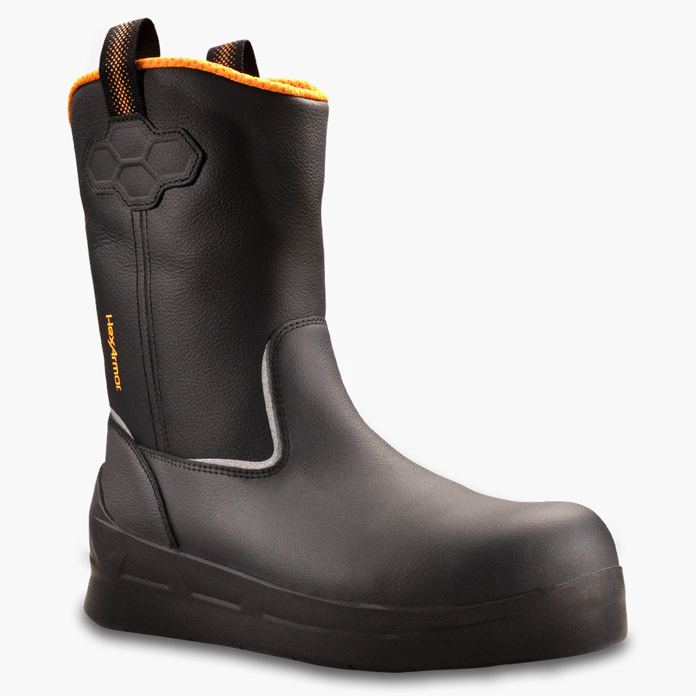 HexArmor HeatArmor Asphalt Men's 10-inch Composite Toe Puncture-Resisting Leather Pull-On Work Boot